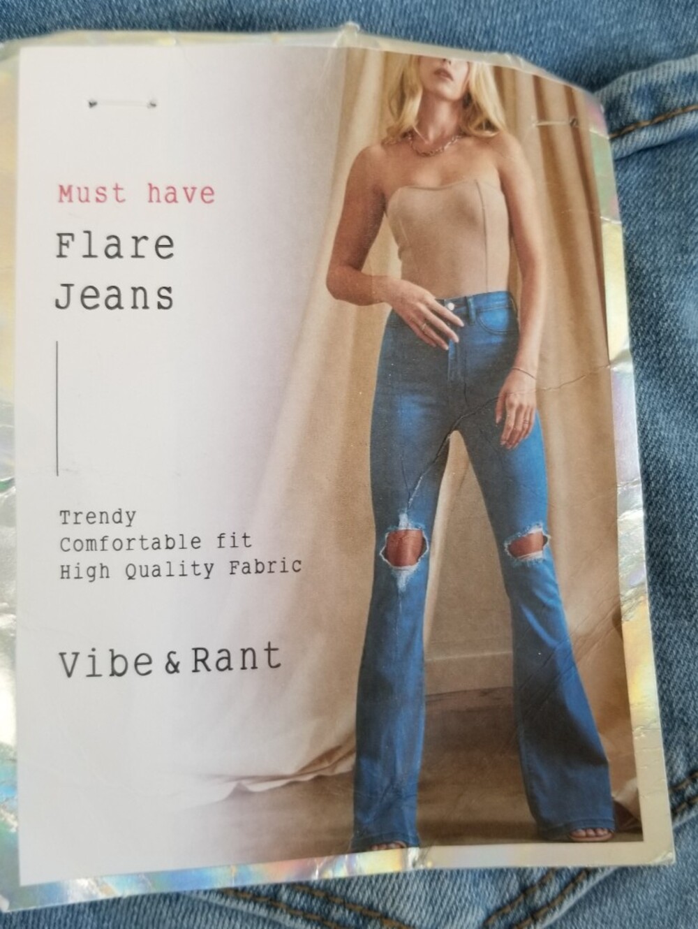 Vibe & Rant High Rise Flare Jeans Size 9 Actual Waist 25 NWT - Picture 5 of 7